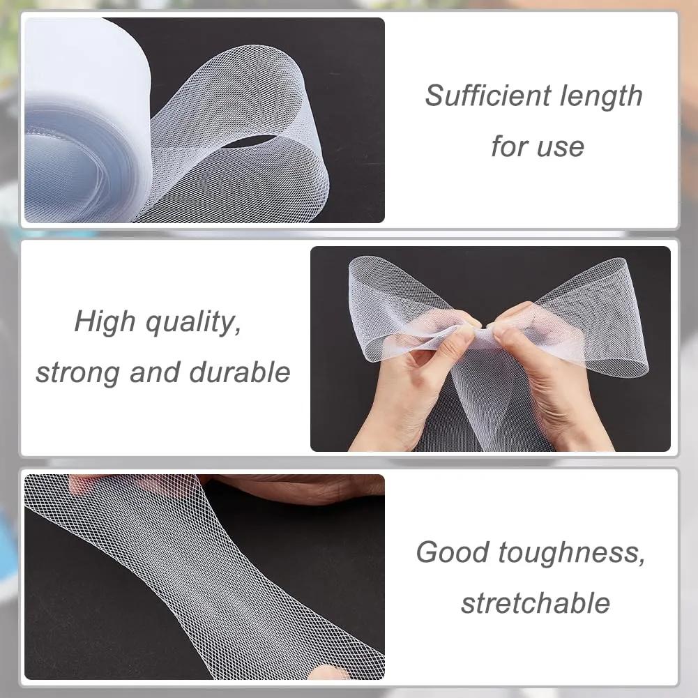 1-10cm Flat Plain Hard Stiff Rigid Crin Horsehair Braid Polyester Boning for Sewing Wedding Dress Dan Formal Dress Acssory