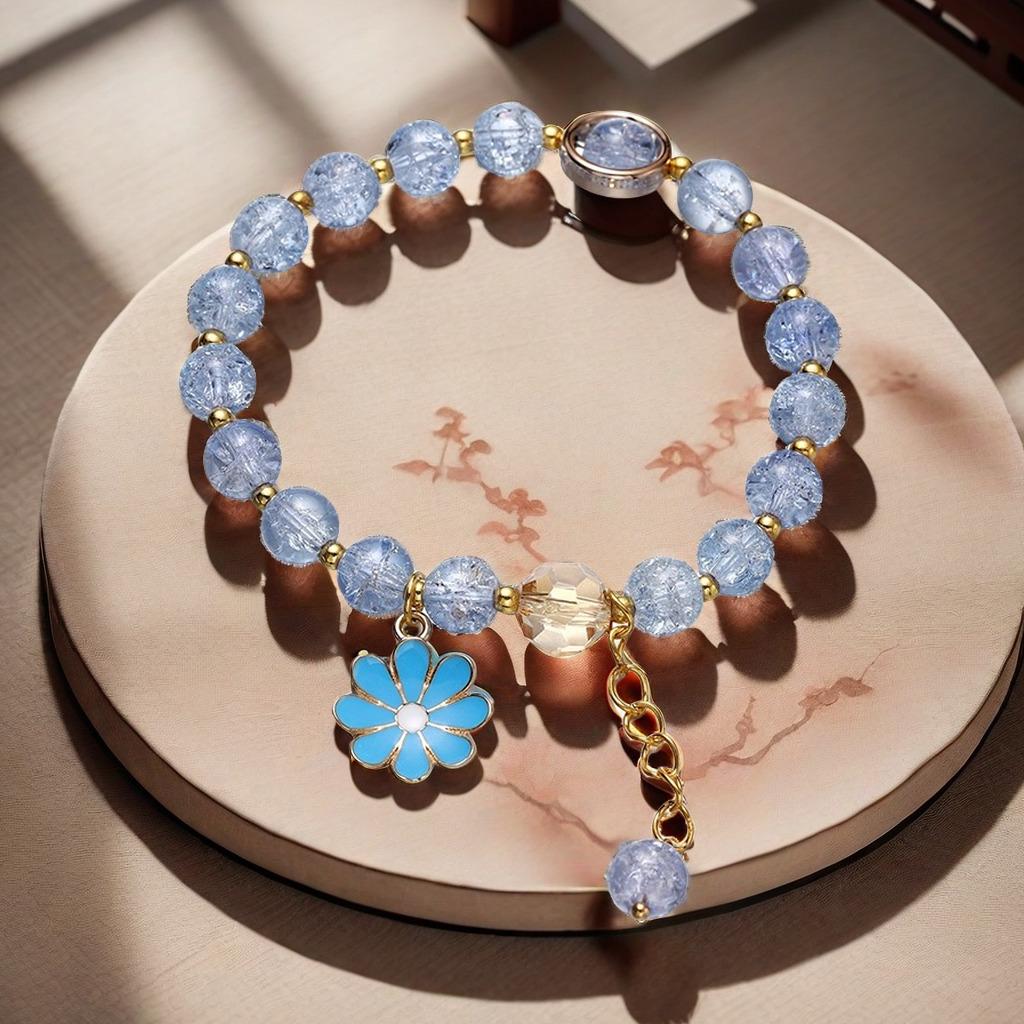 Daisy Popcorn Beaded Bracelet: Elegant Women's Hand Jewelry