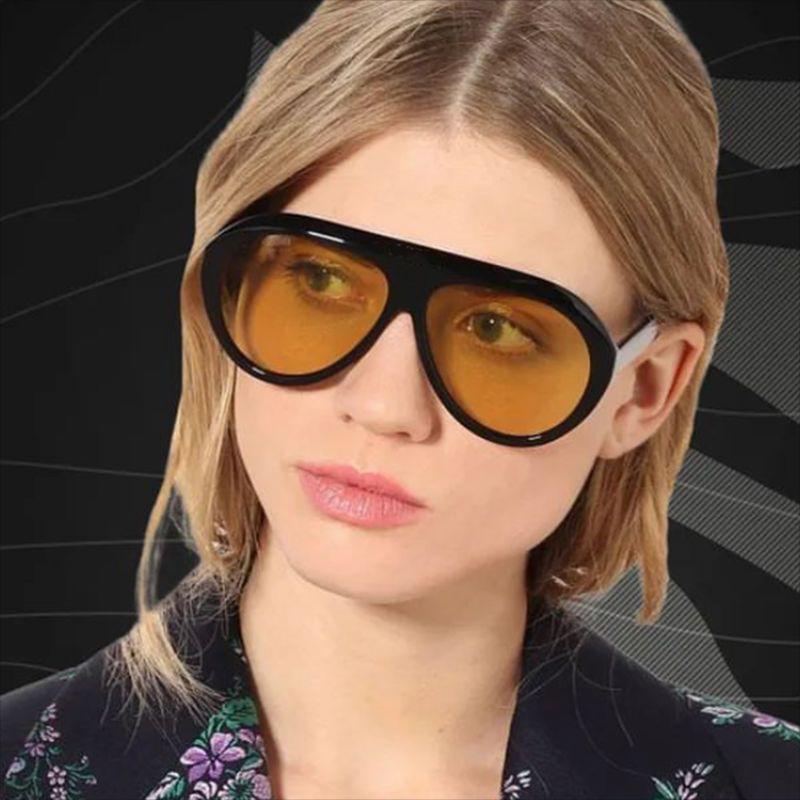 SO&EI Retro Oversized Pilot Sunglasses Women Fashion Gradient Shades UV400 Men Trending Sun Glasses