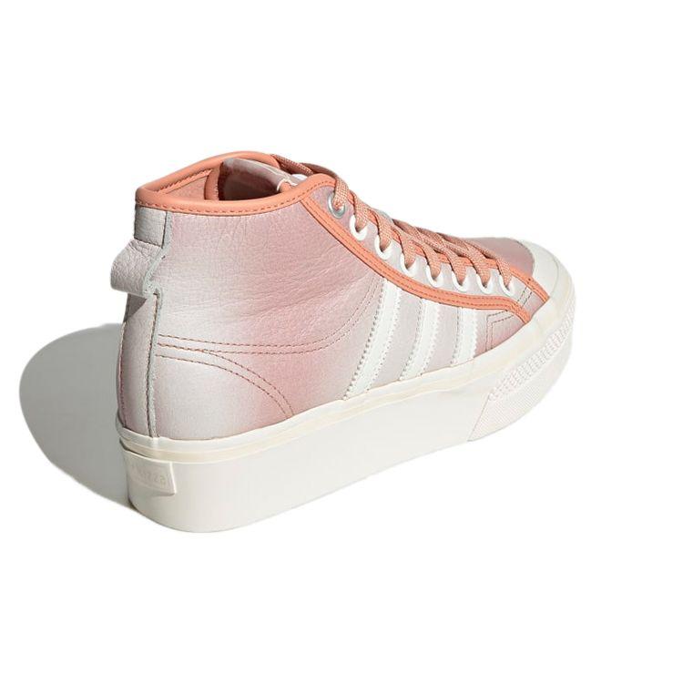 Adidas Originals Nizza Platform Mid Thick Sole Durable High Top Skate Shoes Women Sneakers Pink GX6521