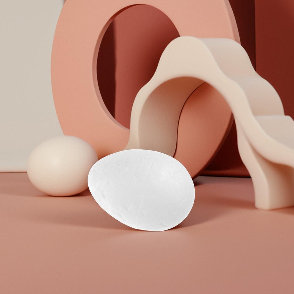 60Pcs Easter DIY Foam Eggs White Smooth Foam Crafts for Painting Decorating Creative Art Projects Holiday Craft Supplies