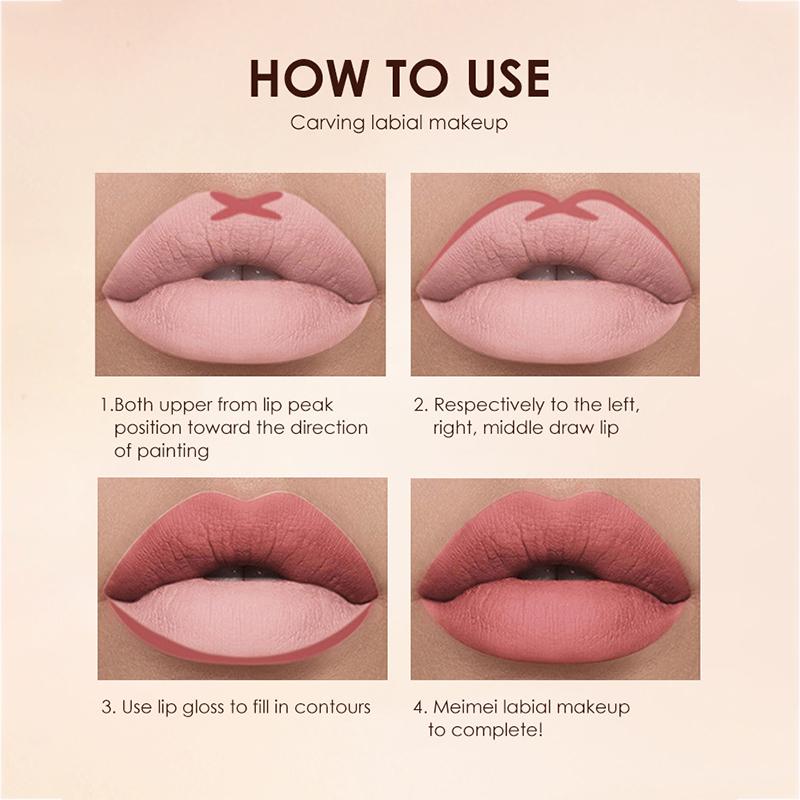 2-teilige Kombination aus Lippenkonturenstift und Lipgloss, wasserfest, langanhaltend, samtig, nackt, sexy, nicht klebender, matter Lippenstift, Lippenkonturenstift