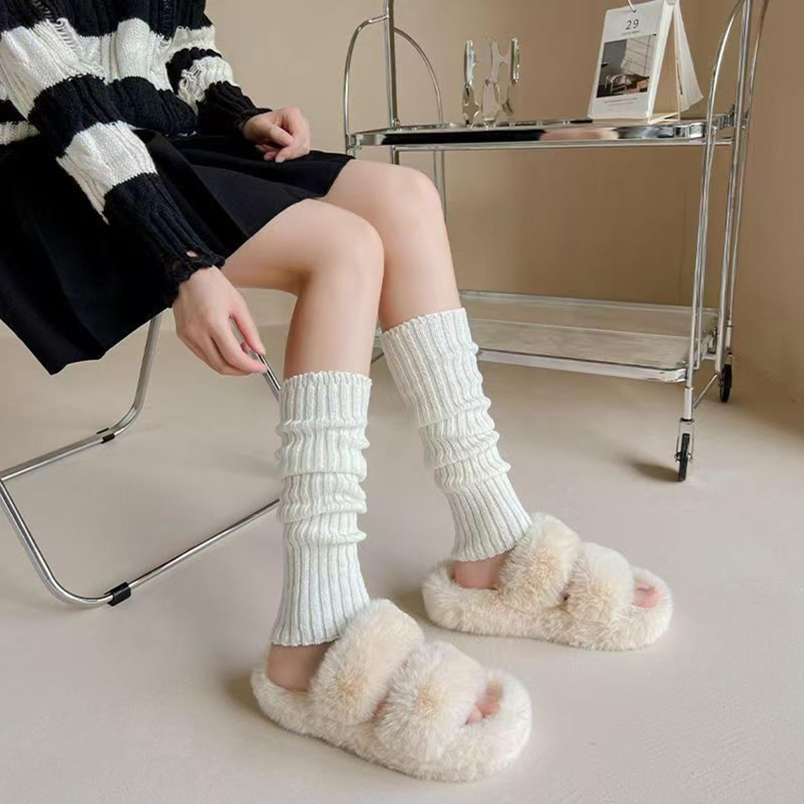 

Рождественский подарок теплые шерстяные вязаные гетры носки без стопы бохо зимние защитные чулки для женщин и девочек A6