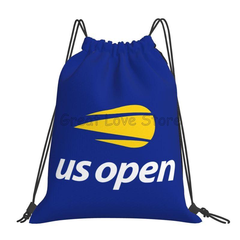 

US Open Tennis Print Drawstring Backpack Bags Lightweight Belgian Electronic Dance Music Gym Sports Sackpack Sacks for Training