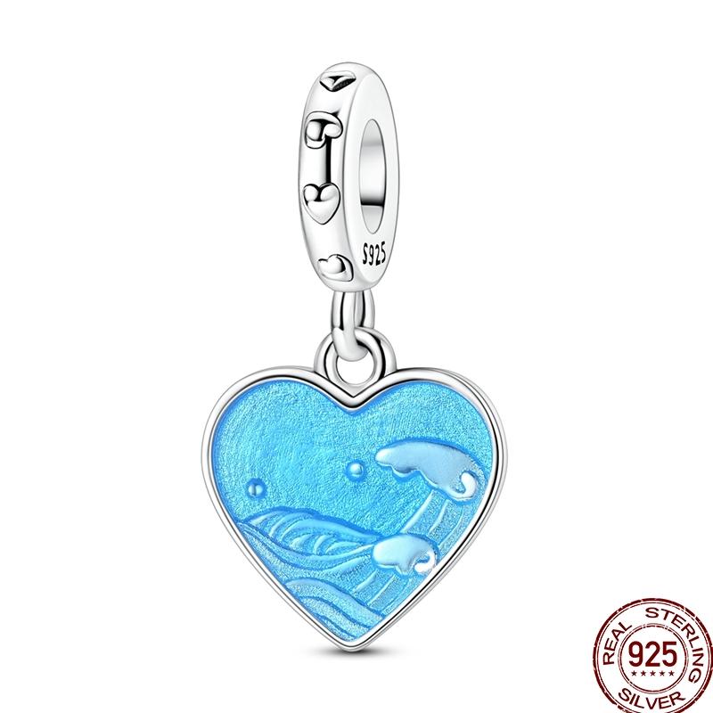100% Copper Heart Family Charms Beads Pumpkin Pave Zircon Pendant Fit Original Bangle Bracelet Jewelry Gifts Making