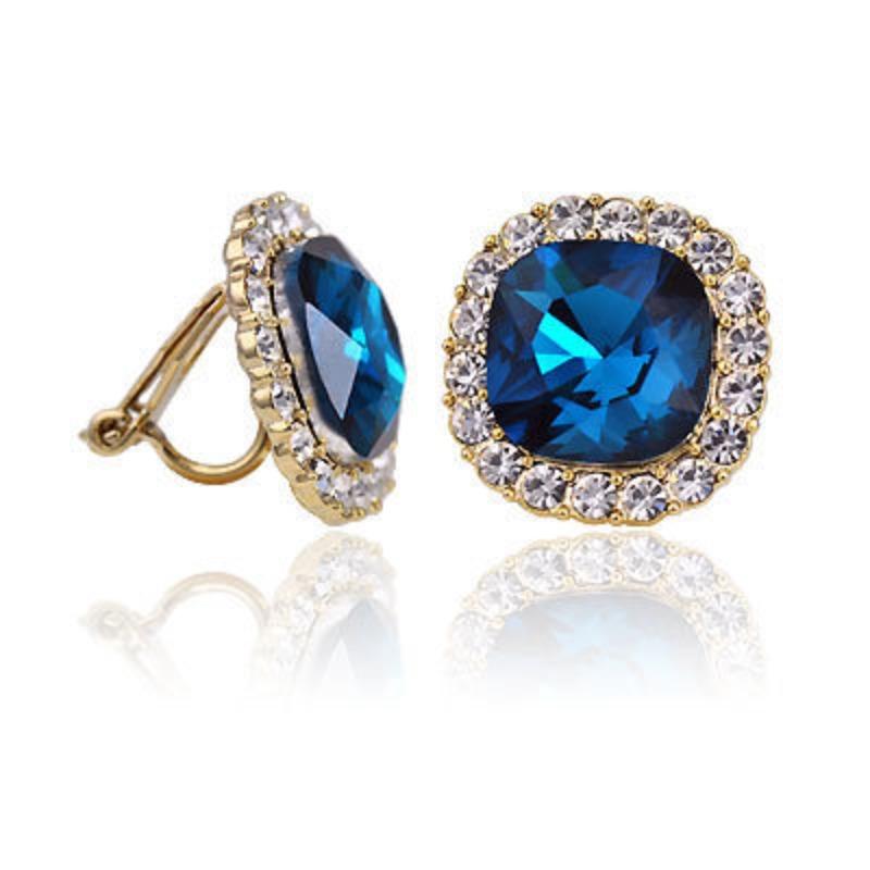 

Женские серьги-клипсы с кристаллами без пирсинга, двойная овальная форма, свадебное платье со стразами, аксессуар