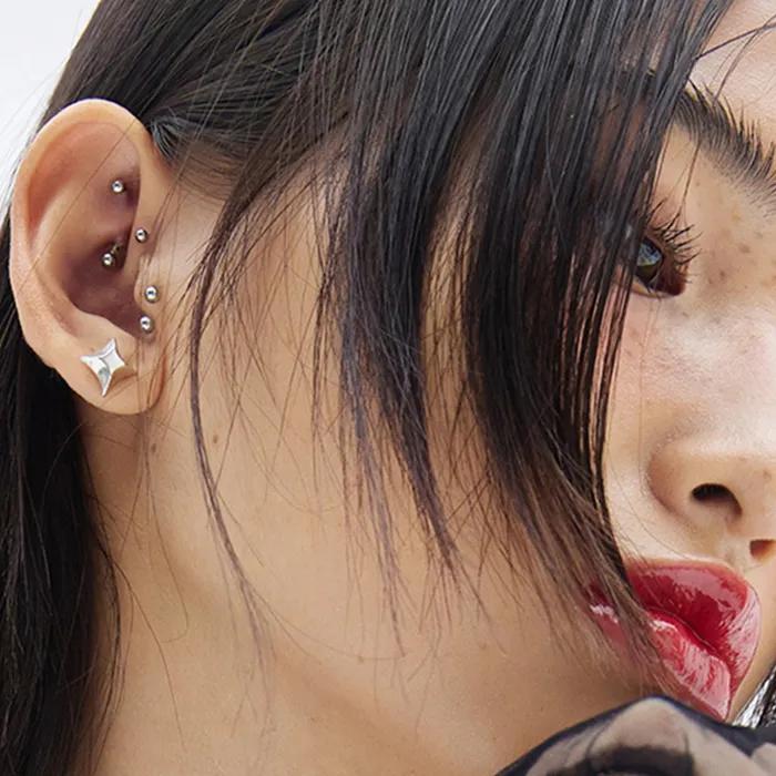 SHINE STAR SINGLE EARRINGS (M)