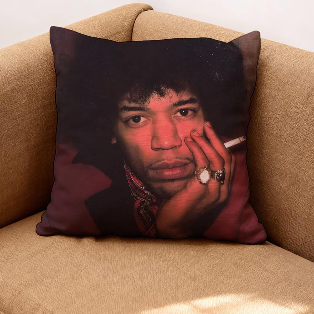 singer J-Jimi Hendrix Cushion Cover Premium Comfort Reversible Pillow Cove -Two in One Design for Any Room & Car Interior