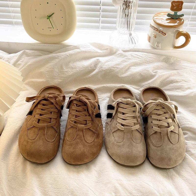 Retro bag head half slippers spring and summer new soft sole not tired feet sandals baseball color matching shoes