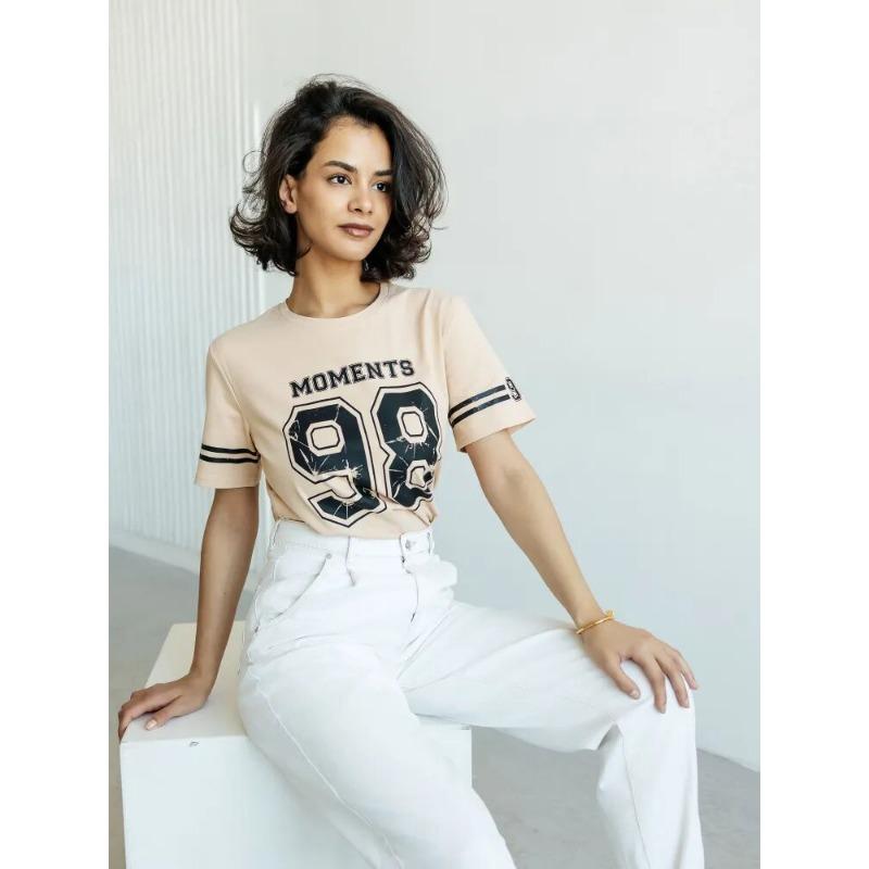 Summer Ladies T-Shirt Sports Style Short-Sleeved Y2k 2000s Fashion Casual Oversized Ladies Clothing