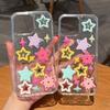 Cute 3D Colorful Stars Phone Case For iPhone 16 15 14 13 12 11 Pro Max Glitter Sequins Shockproof Soft Silicone Cover