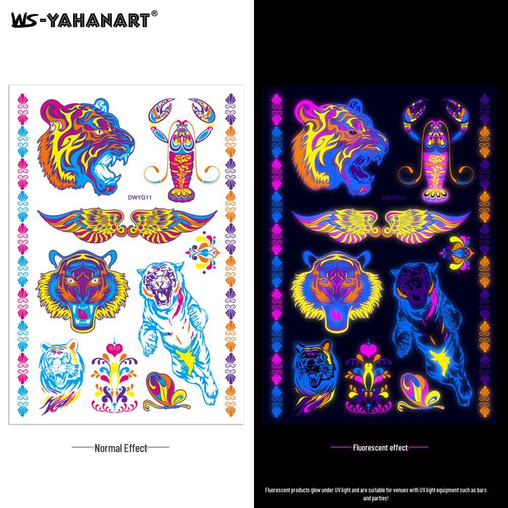 Creative Fluorescent Waterproof Full Arm and Face Tattoo Sticker