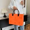 Modern Large Capacity Felt Handbag - Versatile and Stylish Shopping Bag with Letter Design