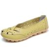 Novas sandálias femininas moda sola macia salto plano oco sapatos planos mulher sapatos de couro genuíno feminino casual 2024