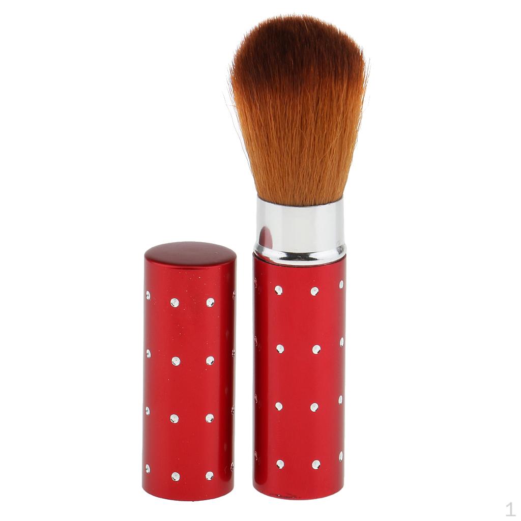 

2 Pcs Retractable Cosmetic Blush Foundation Brush Tool Travel