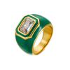Green Ghost Fashion Ring Titanium Steel Non-Fading High-end Ring Women's Niche Design Enamel Ring Dripping Oil