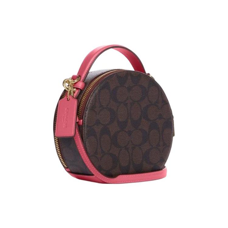Coach Canteen 18 Zipper Closure Double Card Slot Signature Coated Canvas And Smooth Leather Handbag Small Women Handbags CB870-IMUOE