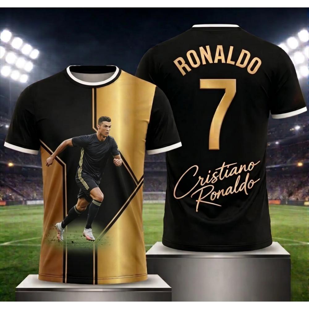 2026 Estate Ronaldo #7 Maglietta da Calcio per tifosi da uomo Maglia da Calcio Traspirante Asciugatura Rapida Maglietta da Allenamento Sportiva per tifosi