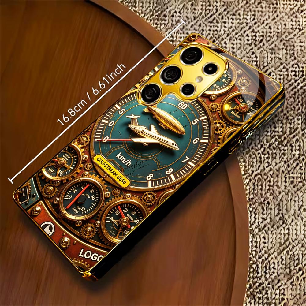 Vintage Airplane Gauges phone case s26 ultra case s25 ultra case glass for Samsung Galaxy S26 S25 S24 S23 S22 FE Ultra Plus