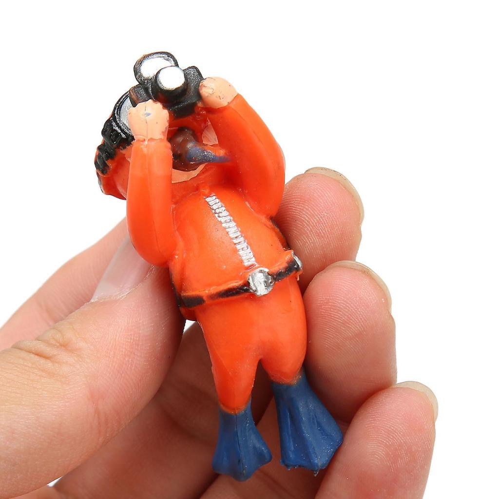 Aquarium Diver Decoration Floating Fish Tank Small Diver Model for Floating Aquarium Accessory Orange Fatty Taking Pictures