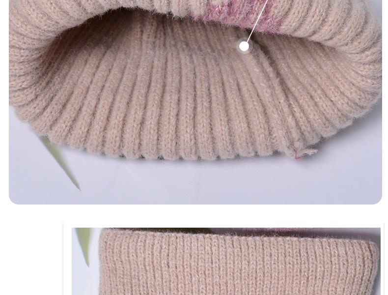 9971 Women's Two-tone Winter Hat & Scarf Set - Thick, Warm Ear Protection Wool Hat with Velvet Lining.