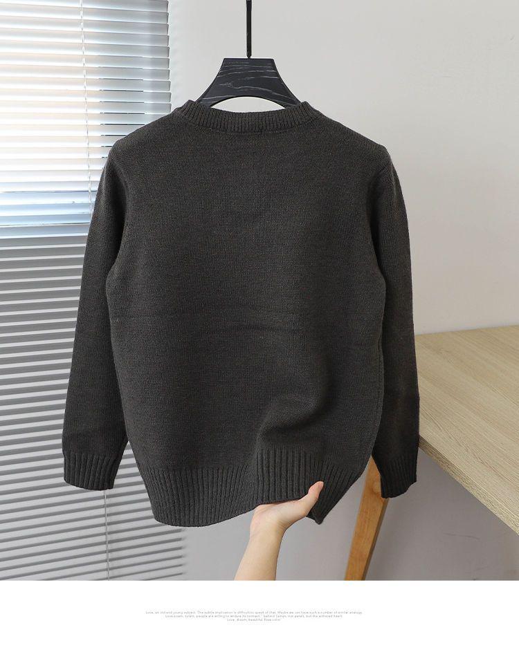 Men's Solid Color Round Neck Winter Pullover Sweater - Soft, Stylish, Youthful Knitwear