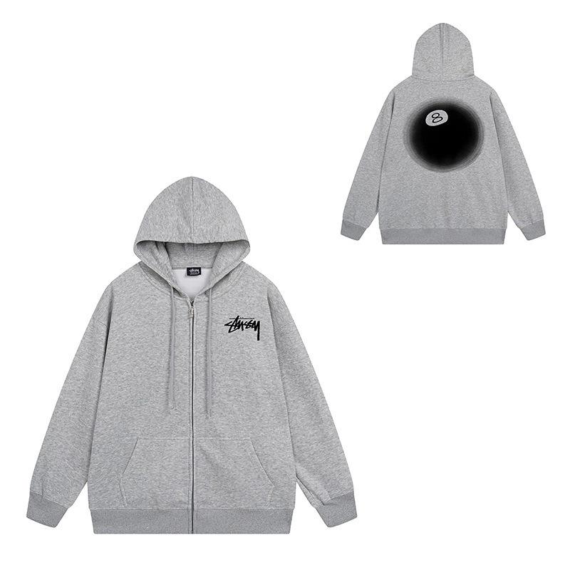 Trendy brand zipper hooded autumn and winter new letter flame pai jiu couple coat