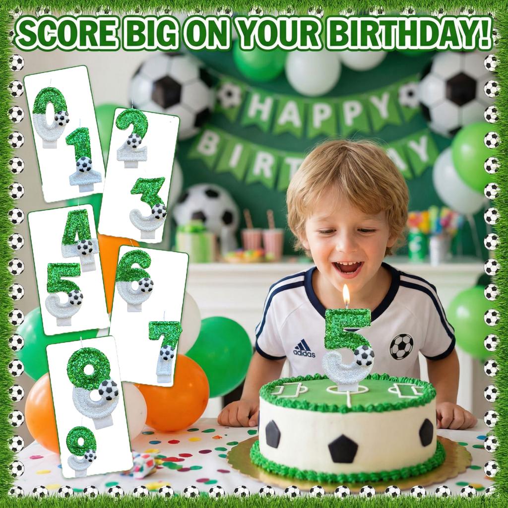 Creative Football Digital Birthday Candles