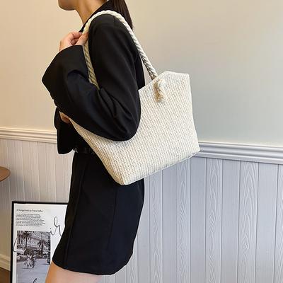 Summer Handmade Woven Women's Shoulder Bags Boho Straw Weaving Fashion Underarm Bag Large Capacity Ladies Vacation Handbags