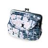 No Ren Wallet (Parent-Child Frame Sakura Check - Black) Made Japan Chirimen Polyester Mini Coin Purse Case Compact Slim Pocket Divider 3-Compartment
