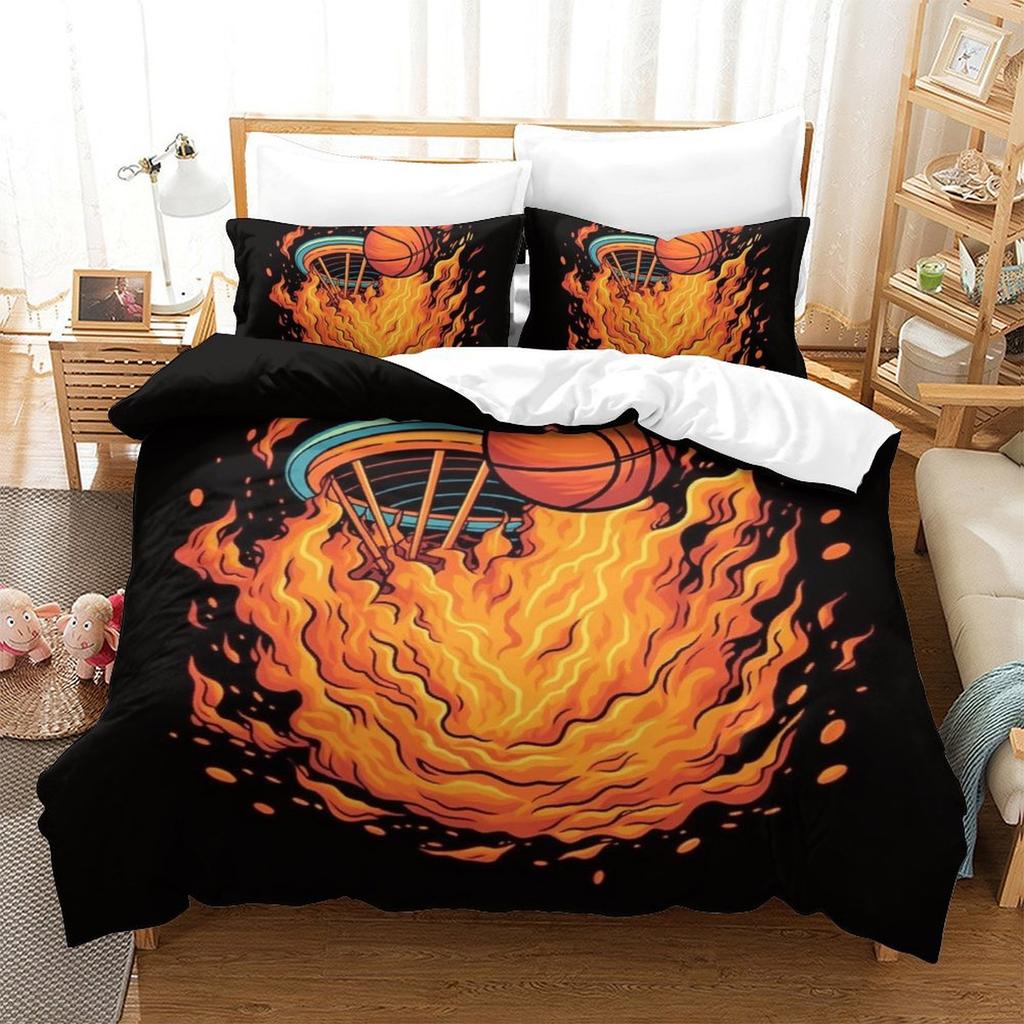 Basketball 3D Digital Printing Polyester Quilt Cover Two Or Three Pieces Can Be