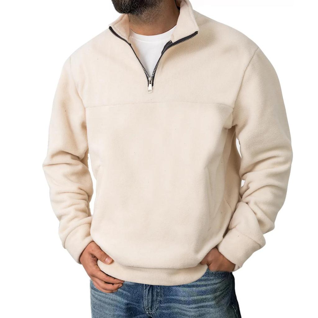 Men's Casual Hoodie Sweatshirt Half Zipper Stand Collar Heavyweight Hoodie Autumn Winter Fashion Sports Tops