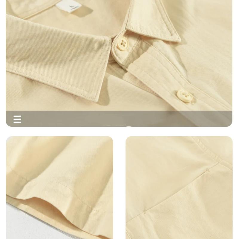 Summer Men Short Sleeve Shirts Daily Casual Loose Shirt Lapel Pure Cotton Button Up Shirt Simple Style Versatile Men's Tops