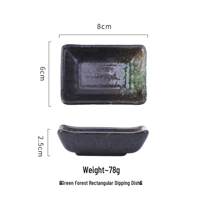 Ceramic Raised Corner Sushi & Sauce Dishes