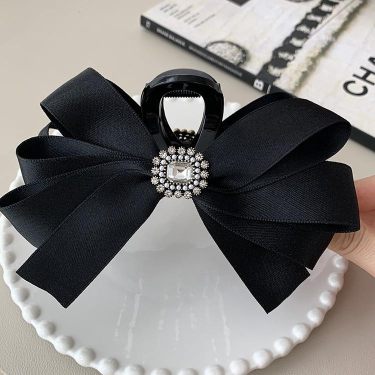 Черная большая зажим-краб для затылка, банты, зажимы-акулы, аксессуары для волос, головные уборы