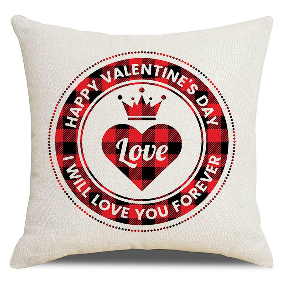 Valentine's Day Pillow Cover New Letter Love Sofa Cushion Cover Short Plush Cushion Pillow