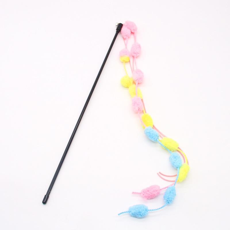 Plush Feather Cat Teaser Stick with Bell - Stress Relief and Fun Self-Entertainment Toy