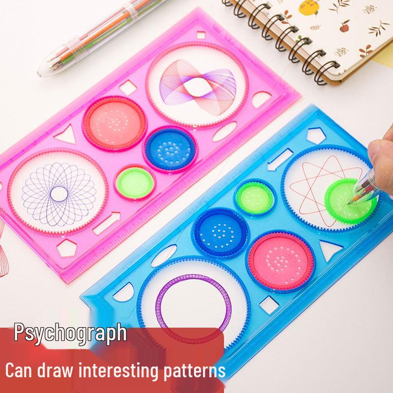 Multifunctional Kaleidoscope Drawing and Measuring Ruler Set for Students