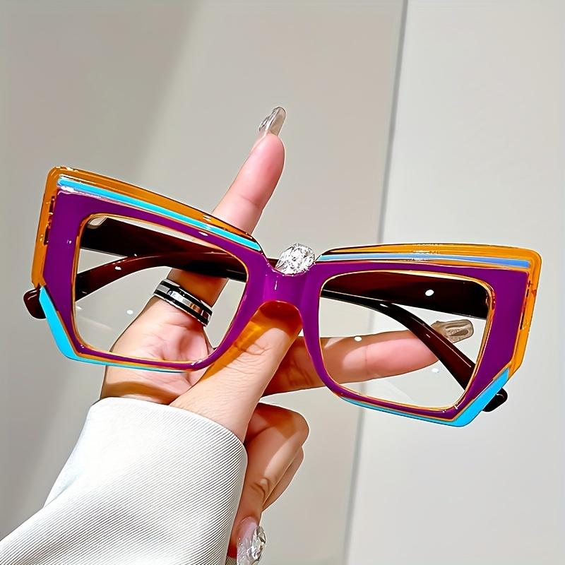 Vintage kočičí oči nadrozměrné brýle na čtení s geometrickým rámem, zvětšení 1,0~ 4,0, čirá PC čočka