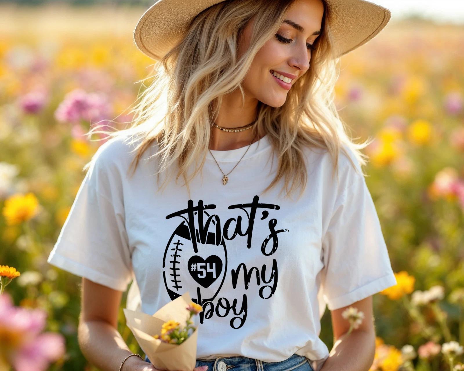 

That s My Boy #54 Football Mom Shirt, Personalized Jersey Number T-Shirt A12 S
