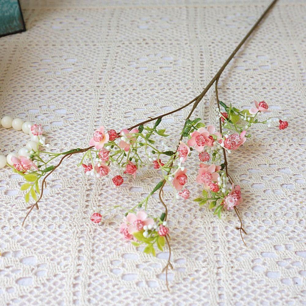 With Leaf Artificial Flower Single Small Flowers Plum Blossom Household Silk Flower  Courtyard