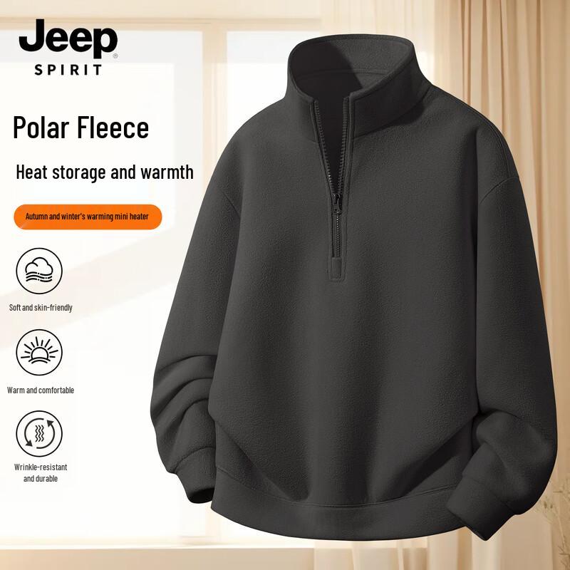 JEEP SPIRIT Men's 2025 Fleece Half-Zip Pullover Jacket