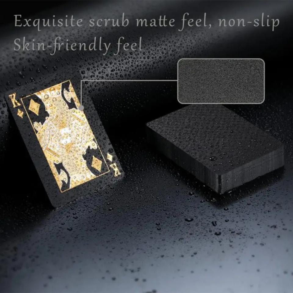 New 24K Gold Playing Cards Plastic Poker Game Deck Foil Pokers Pack Magic Waterproof Card Gift Collection Gambling Board Game