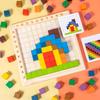100pcs Wooden Colorful Counting Blocks Game  Educational Puzzle Toy for Youngsters, Enhances Cognitive Skills,Early Learning Imagination,Mixed Colors