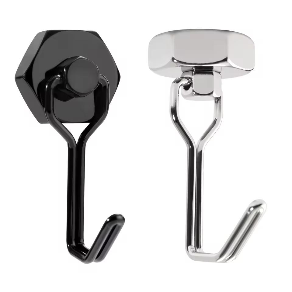 4pcs Strong Magnetic Hooks Home Kitchen Refrigerator Storage Holders Strong Permanent NdFeb Magnetic Hook Storing Supplies