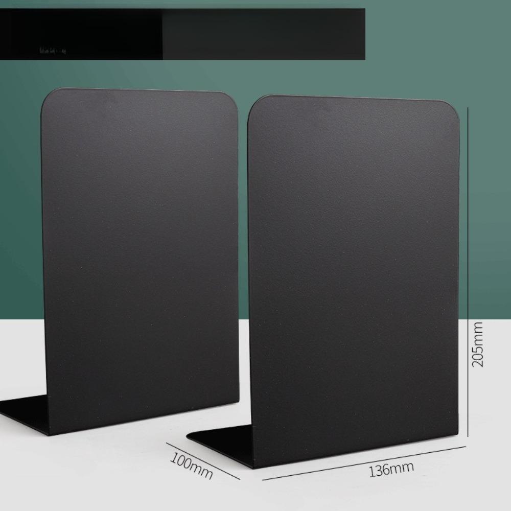 Heavy Duty Metal Bookends Thickened L Shaped Book Stand Creative Desktop Organizer for Office Home чёрный