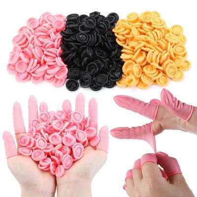 Lot de 100 gants jetables en caoutchouc naturel, antidérapants, antistatiques, en latex, pour protéger les doigts, pour nail art