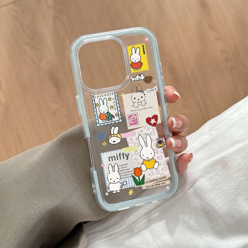 Miffy Rabbit Stamp Sticker for Apple iPhone16/17promax Mobile Phone Case 14/15 Cute 12 Sets 13