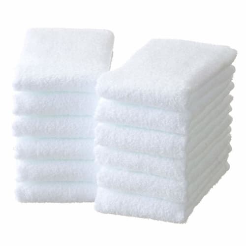 Senshu Towel Pure White Face Towels, 12-Piece Set, Made in Japan, Senshu Towels (Approx. 34 x 85 cm), 12 White Towels