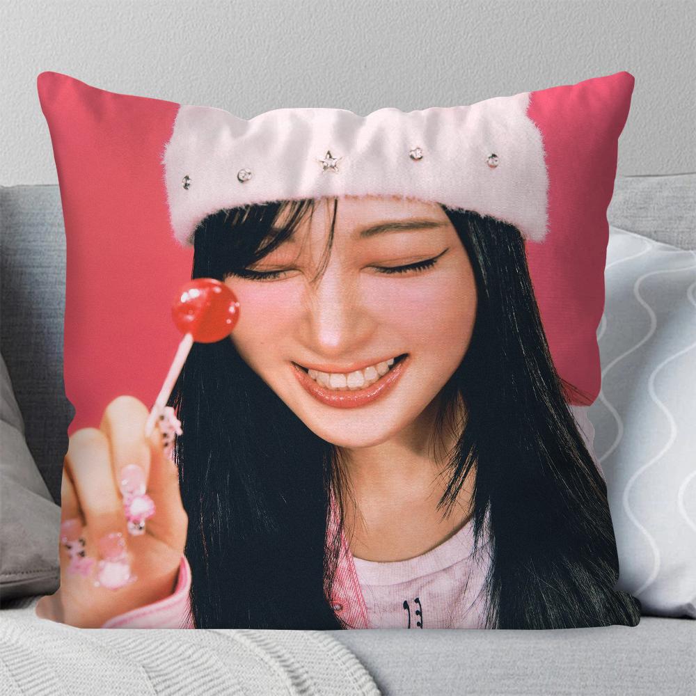 Giselle Girl Group Singer A-Aespa Pillow Case Square Pillow Bedroom Sofa Leisure Comfort Car Living Room Home Decoration 40X40
